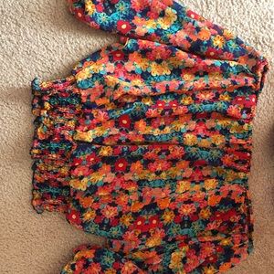 Floral strapless top